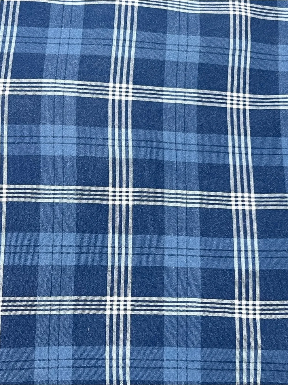 Vtg Ralph Lauren TWIN Sweetwater Blue Plaid Fitted Sheet Americana Farmhouse